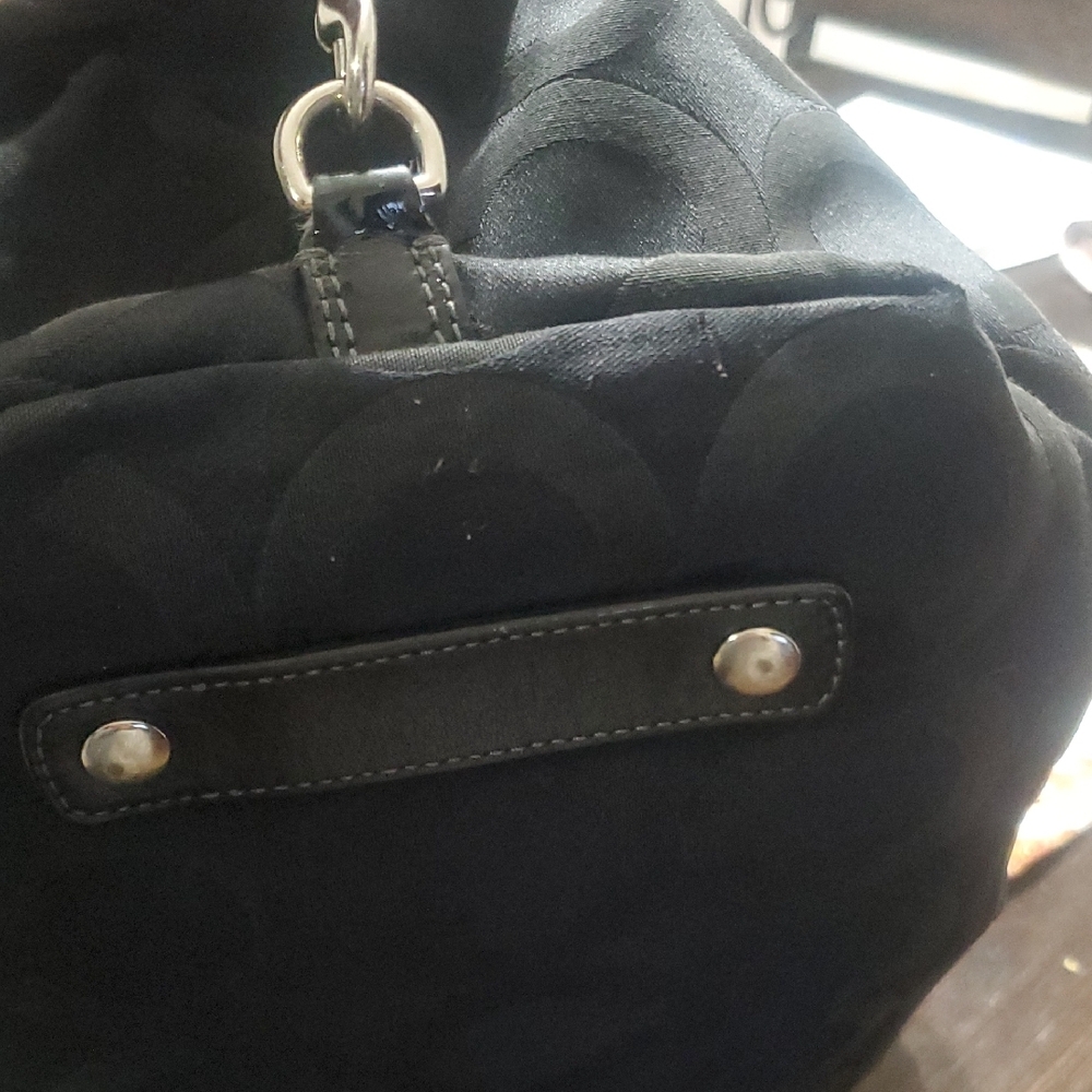 Coach Ashley Black and Gray Signature Satchel - Picture 3 of 7